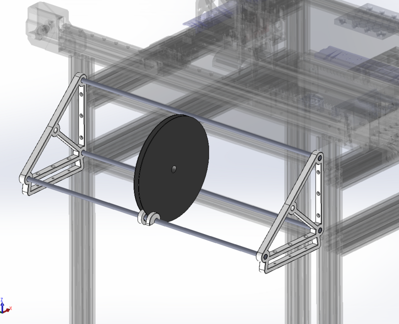 simple smt reel holder and storage mounted to machine (render)